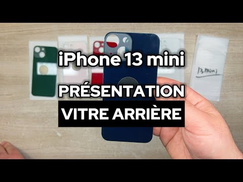 Vitre Arrière iPhone 13 mini Blanc (Grand Trou) avec Logo