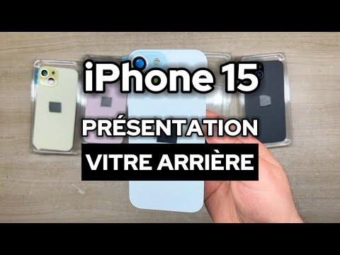 Vitre Arrière iPhone 15 Bleu Assemblée avec Logo