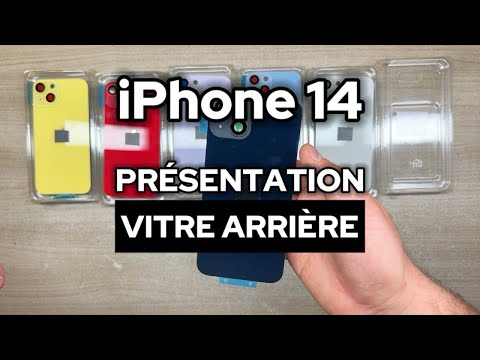 Vitre Arrière iPhone 14 Blanc Assemblée avec Logo