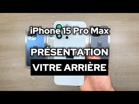 Vitre Arrière iPhone 15 Pro Max Titane Blanc Assemblée avec Logo