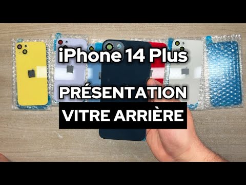 Vitre Arrière iPhone 14 Plus Blanc Assemblée avec Logo