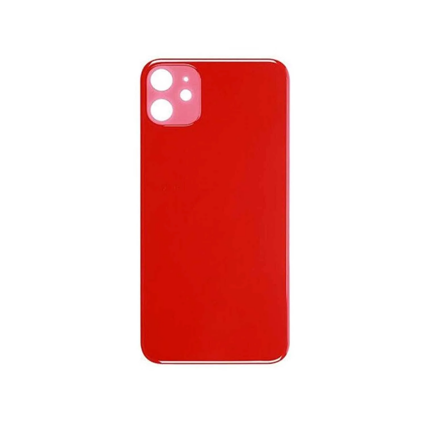 Vitre Arrière iPhone 11 Rouge (Grand Trou) avec Logo