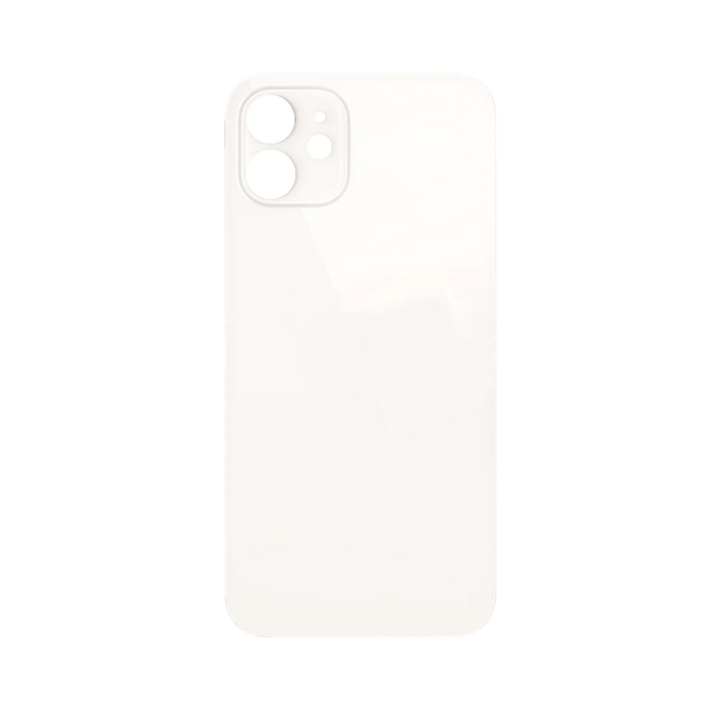 Vitre Arrière iPhone 12 Blanc (Grand Trou) avec Logo