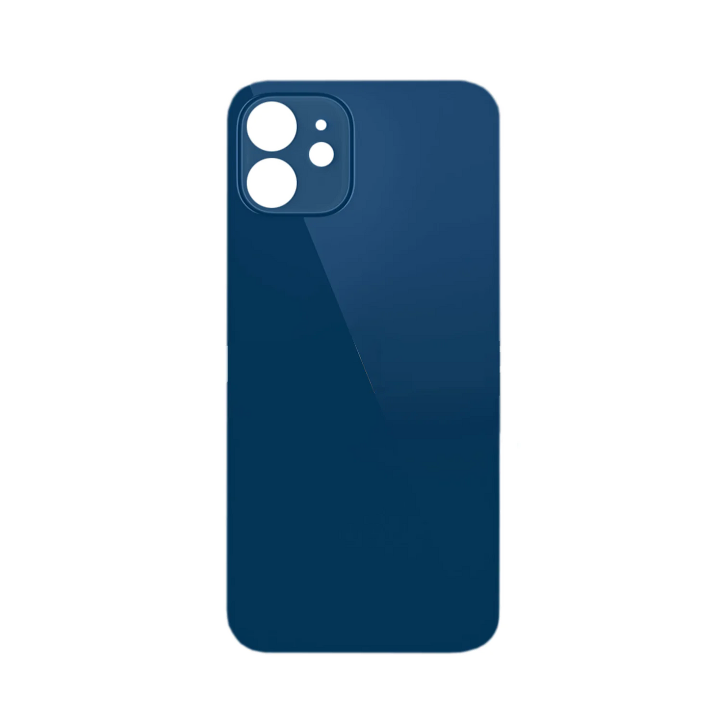 Vitre Arrière iPhone 12 Bleu (Grand Trou) avec Logo