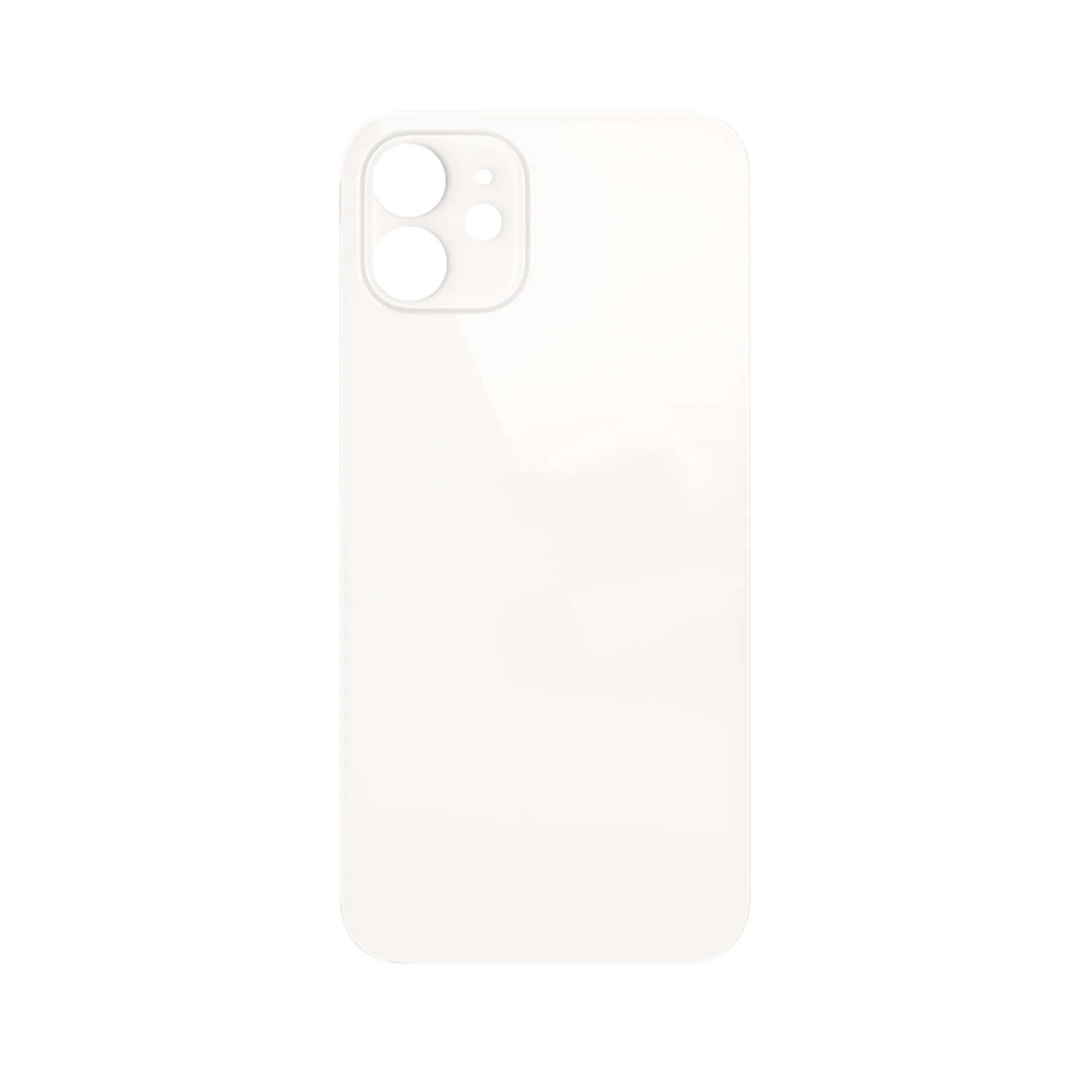 Vitre Arrière iPhone 12 mini Blanc (Grand Trou) avec Logo