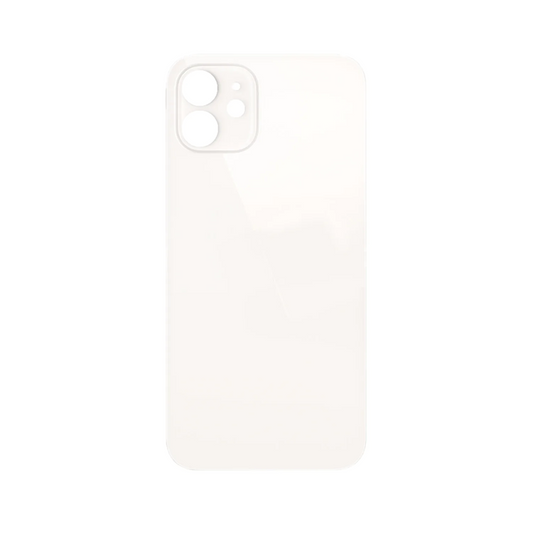 Vitre Arrière iPhone 12 mini Blanc (Grand Trou)