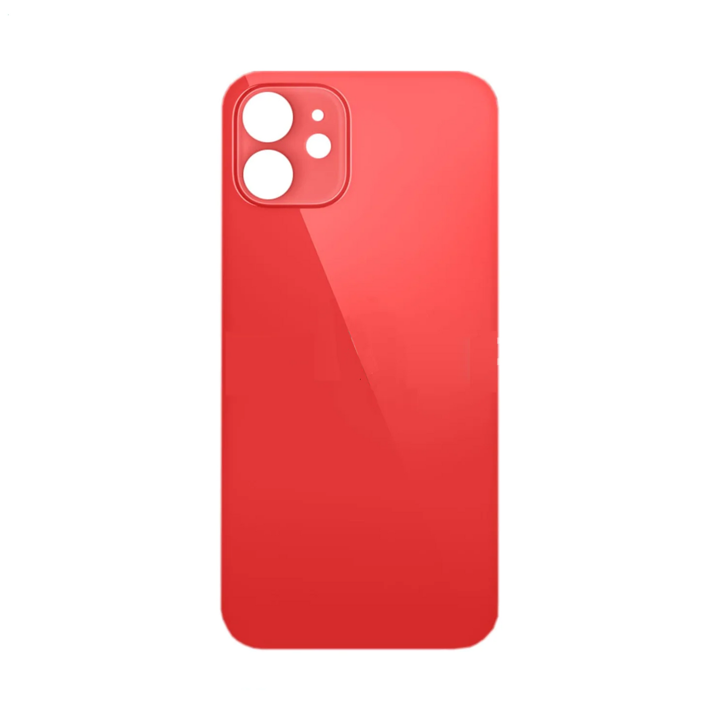 Vitre Arrière iPhone 12 mini Rouge (Grand Trou) avec Logo