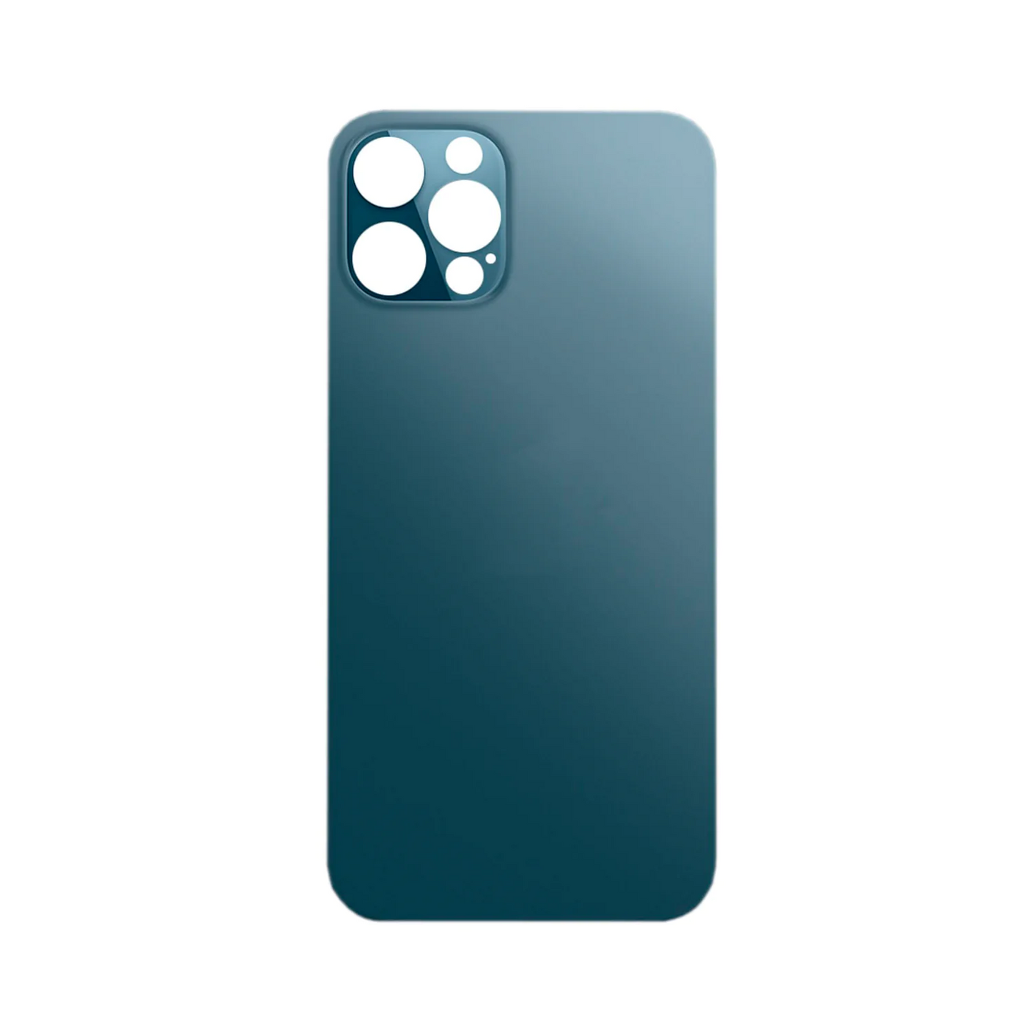 Vitre Arrière iPhone 12 Pro Bleu (Grand Trou) avec Logo