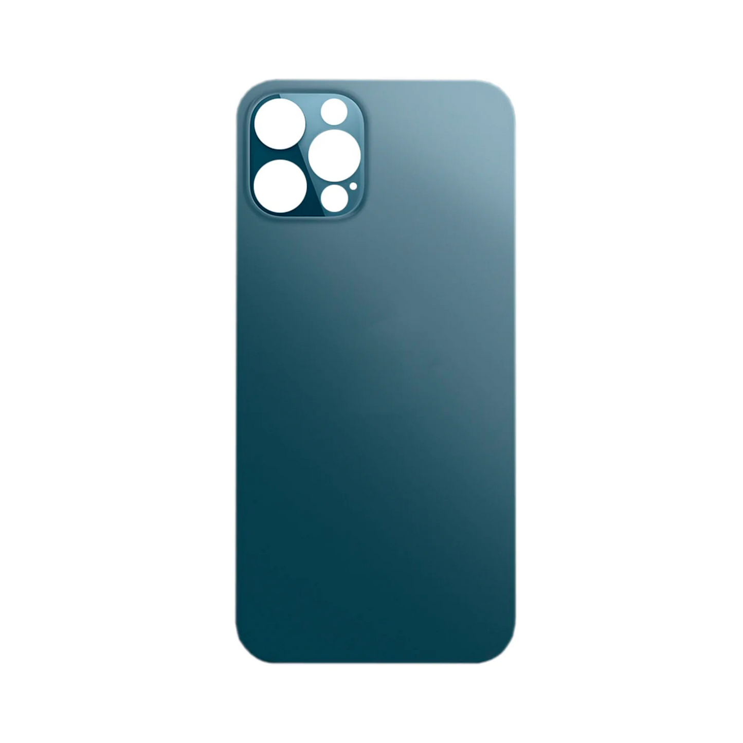 Vitre Arrière iPhone 12 Pro Max Bleu (Grand Trou) avec Logo