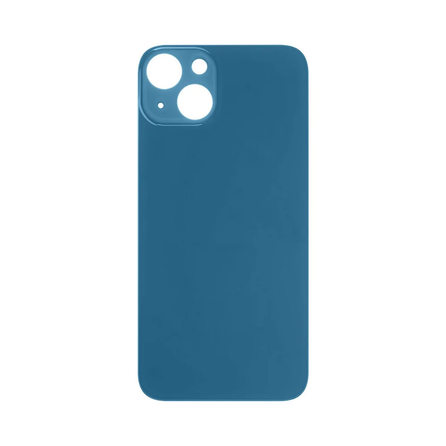 Vitre Arrière iPhone 13 mini Bleu (Grand Trou) avec Logo