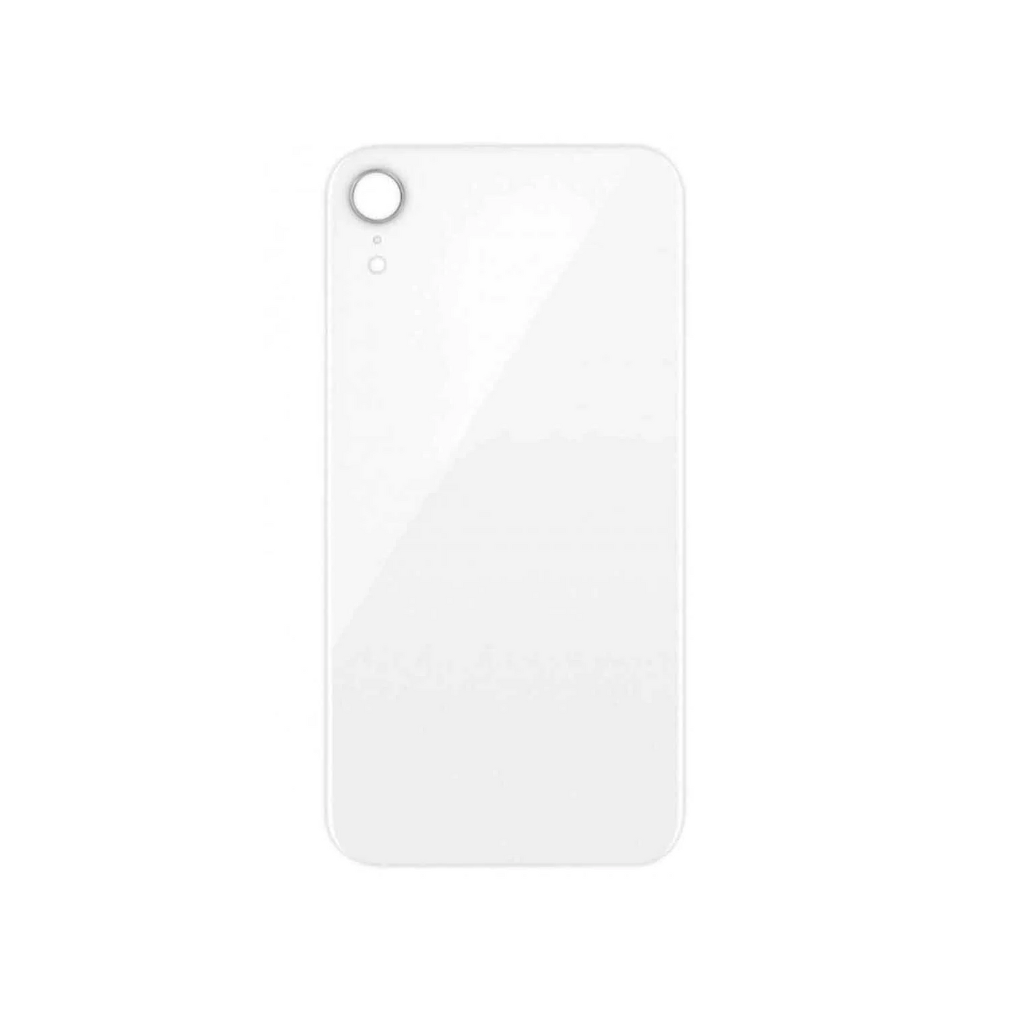 Vitre Arrière iPhone XR Blanc (Grand Trou) avec Logo